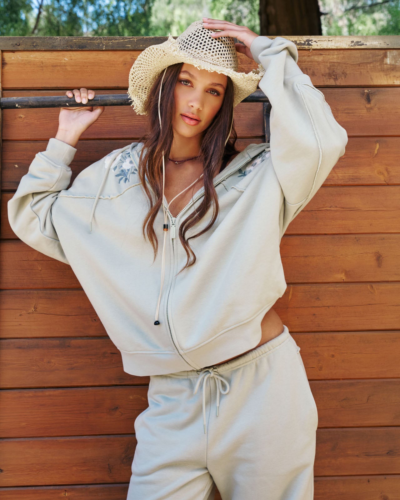 Cozy Crush Embroidered Oversized Zip Hoodie | FBM