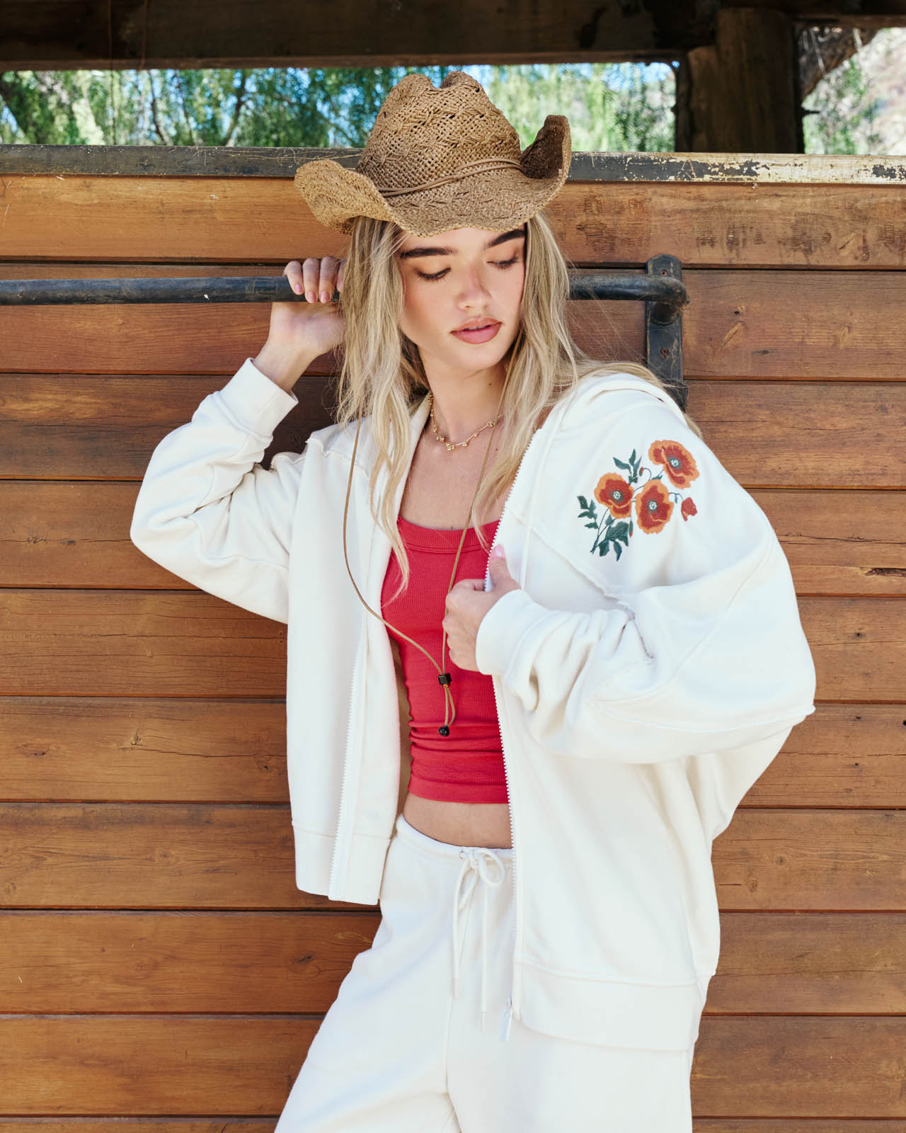 Cozy Crush Embroidered Oversized Zip Hoodie | FBM