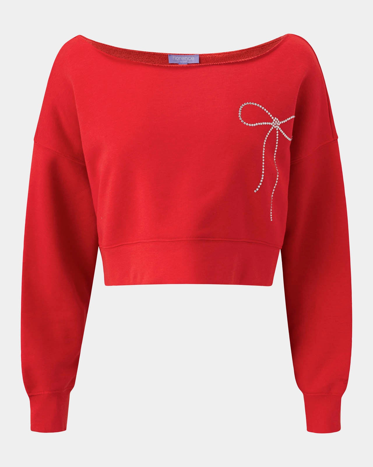 Cozy Crush Bedazzled Off-Shoulder Pullover | FBM