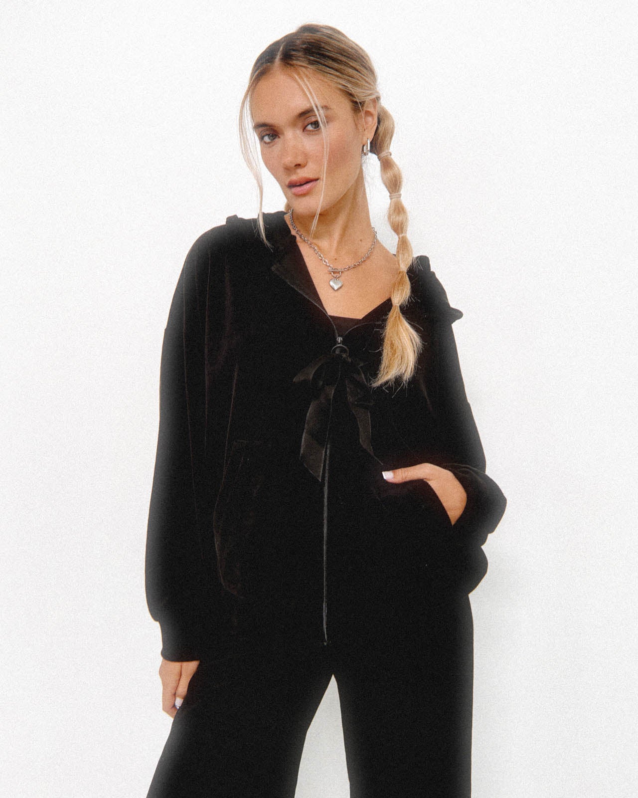 Velour Bow Hoodie | FBM