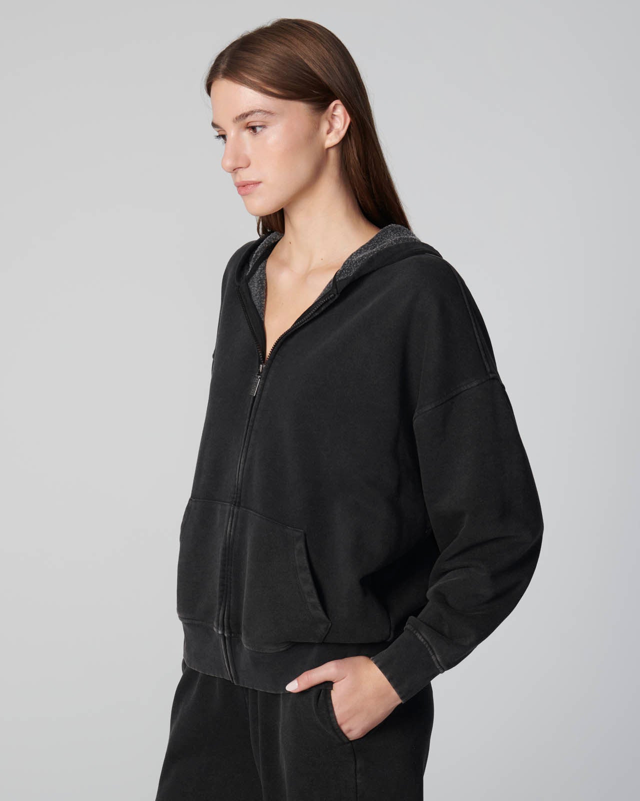 Cozy Crush Washed Oversized Zip Hoodie | FBM