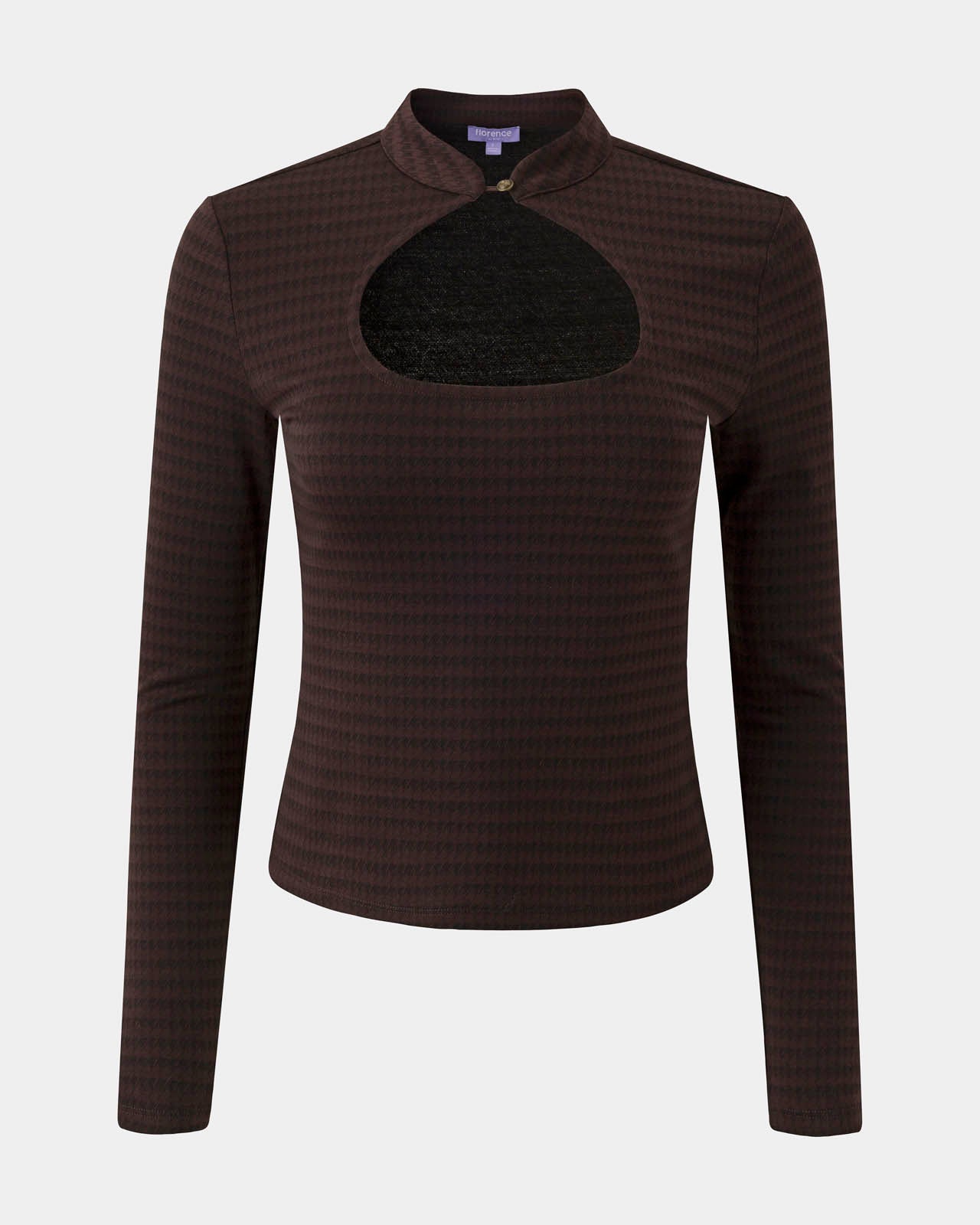 Houndstooth Stretch Keyhole Top | FBM