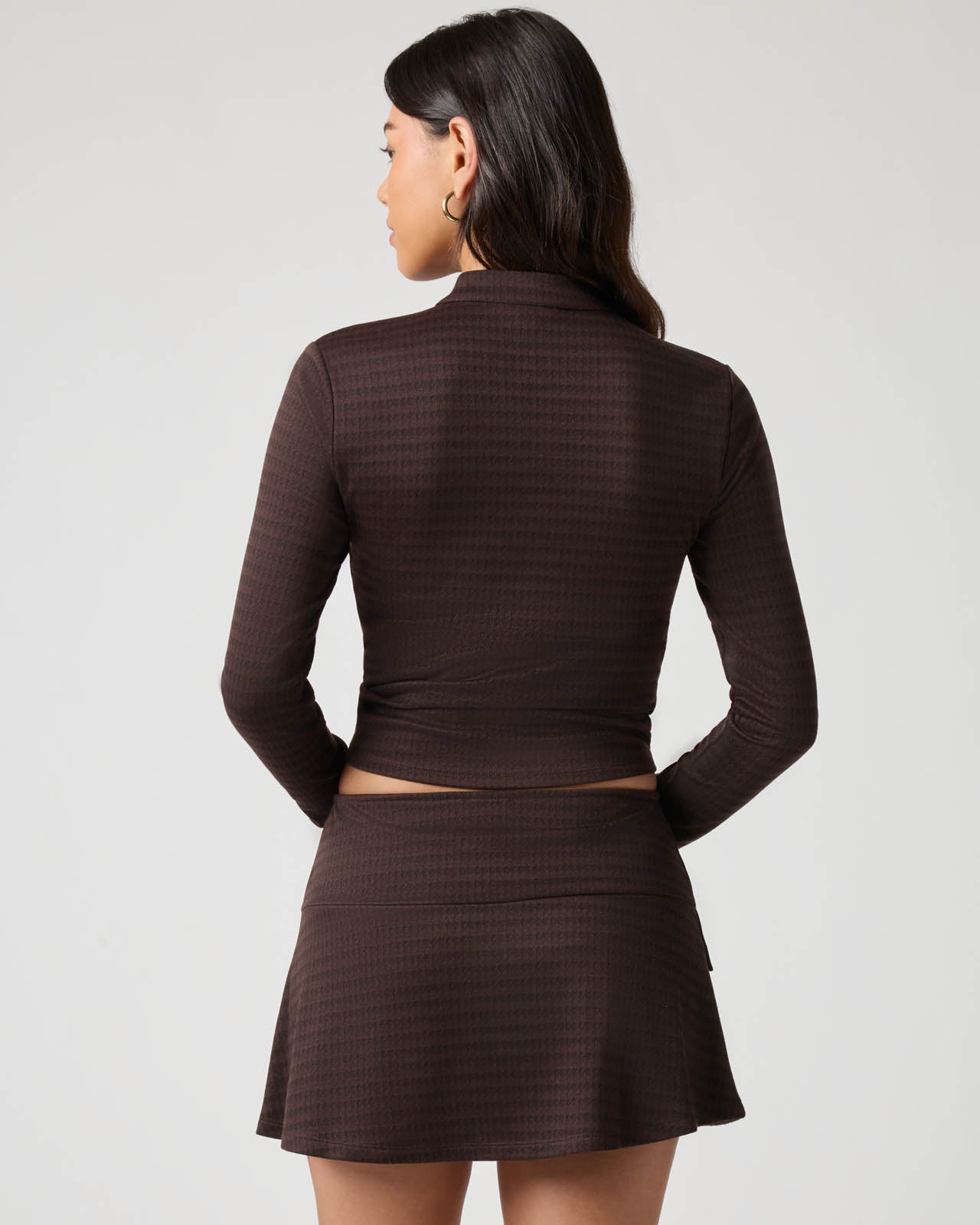 Houndstooth Stretch Keyhole Top | FBM