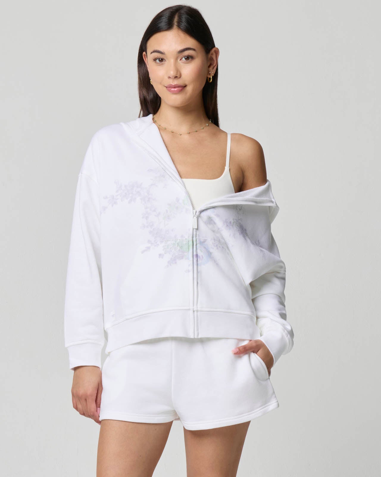 Cozy Crush Oversized Floral Zip Hoodie | FBM
