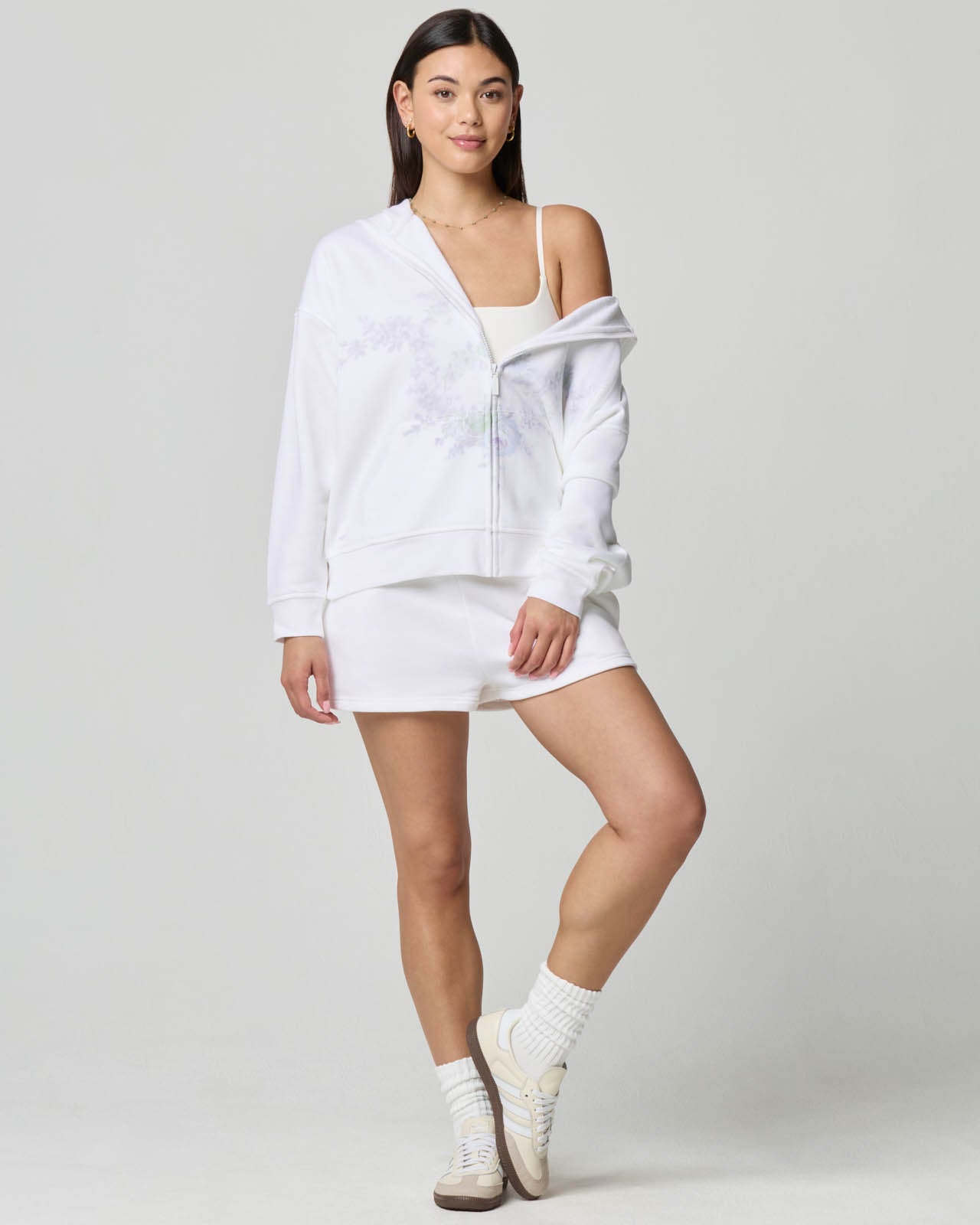Cozy Crush Oversized Floral Zip Hoodie | FBM