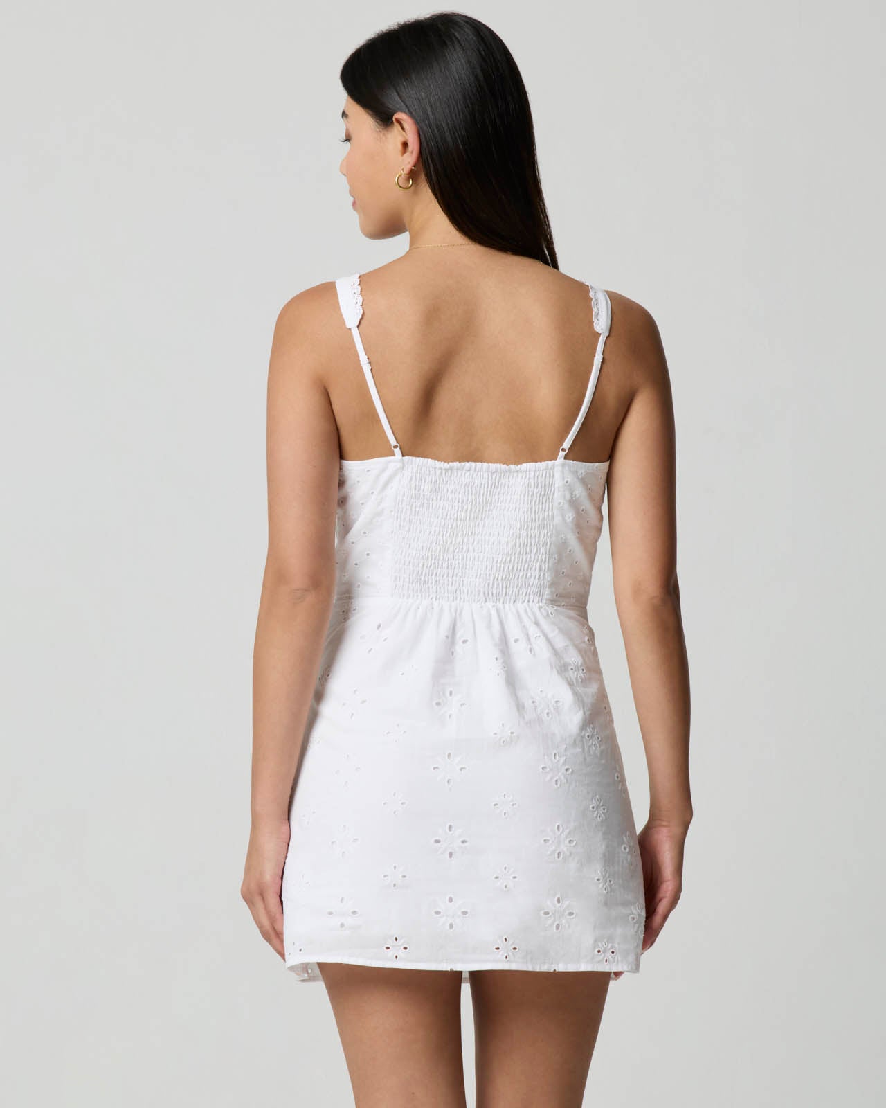 V-Neck Eyelet Mini Dress | FBM