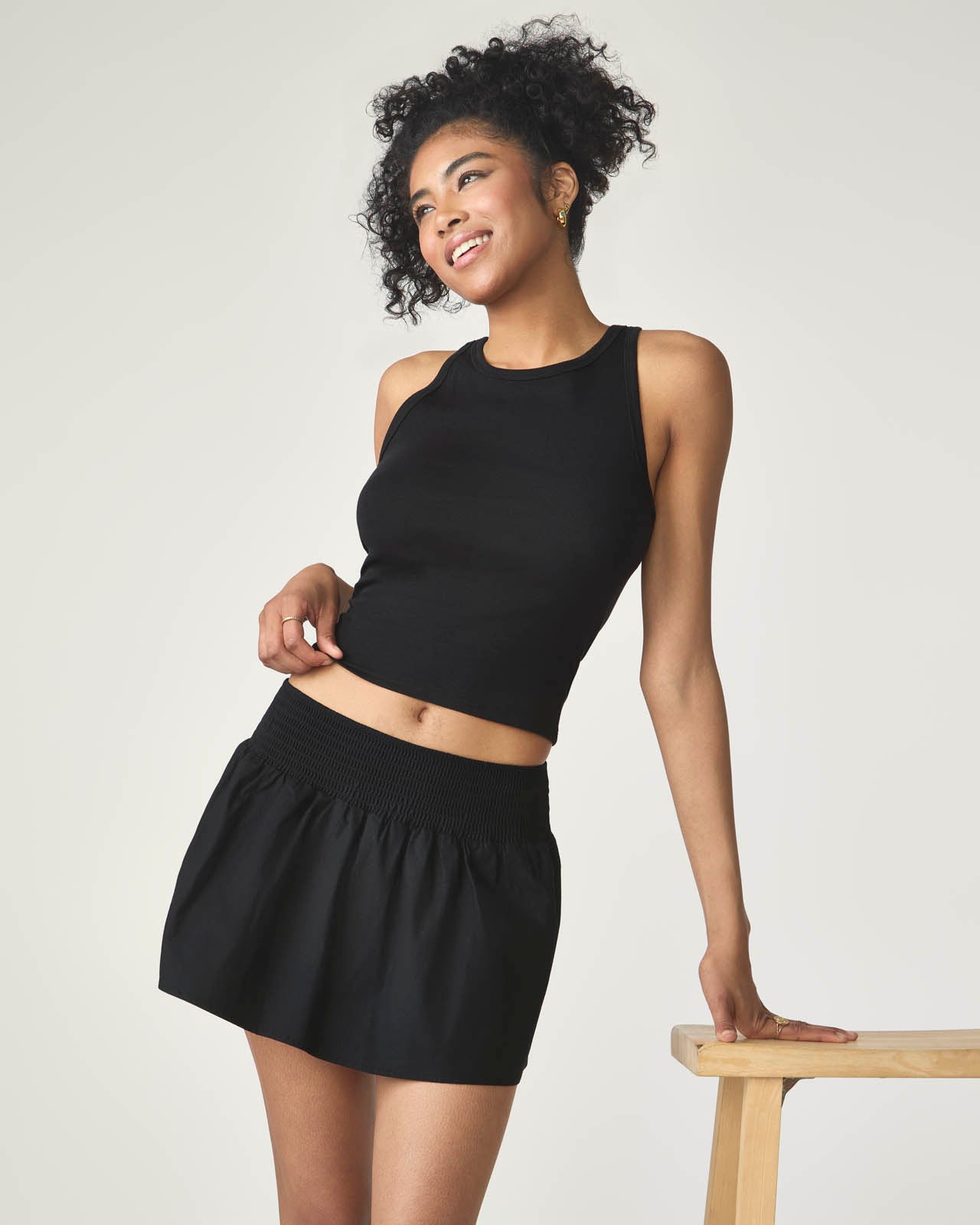 トップス RANCLIC Back ribbon ribbed summer top Back ribbon ribbed summer top – RANCLIC