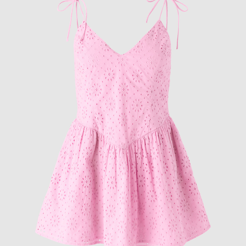 Florence by Mills Women's Eyelet Cotton Mini Sundress - Yellow
